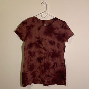 PINK maroon tie-dye short sleeve tee